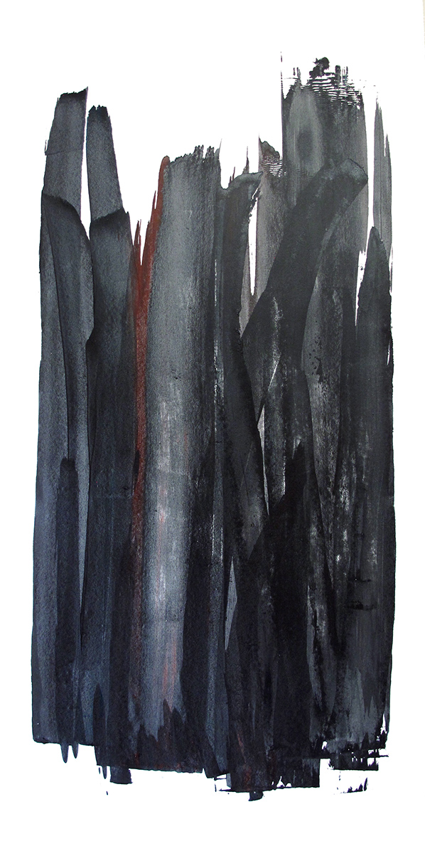 BLACK FOREST, acrylic on marouflaged canvas, 200x100, 2018, Emma Godebska