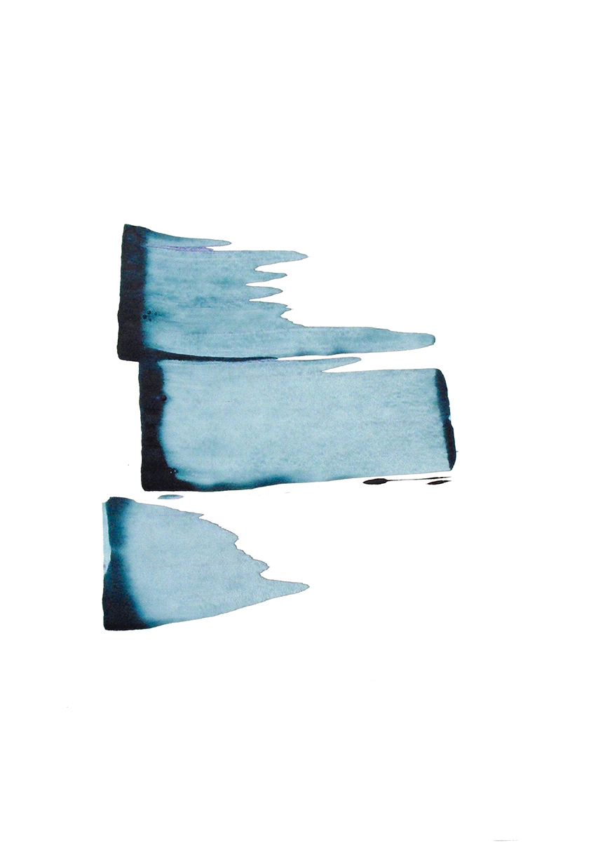 EQUINOX BLUE 02, acrylic on paper, 50x40, 2019, Emma Godebska