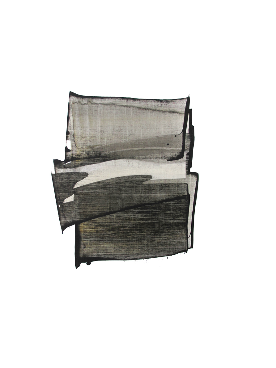 DEEP BLACK 03, acrylic on paper, 48x36, 2020, Emma Godebska