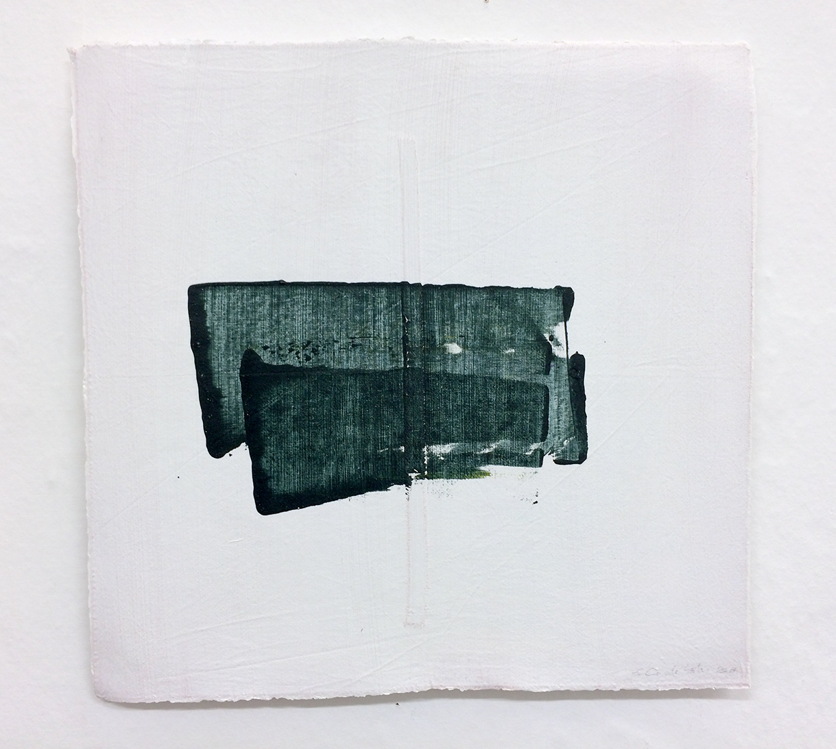 carre vert 02, acrylic on linen, 40x40, 2017, Emma Godebska
